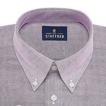 Stafford Mens Wrinkle Free Oxford Button Down Collar Fitted Dress Shirt -  JCPenney