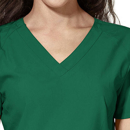 Wink W123 Stylized Womens V Neck Moisture Wicking Wrinkle Resistant Quick Dry Short Sleeve Scrub Top, X-large, Green