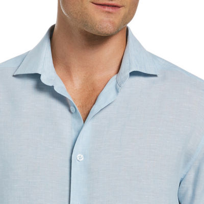 Cubavera Travelselect Linen-Blend Mens Long Sleeve Regular Fit Button-Down Shirt