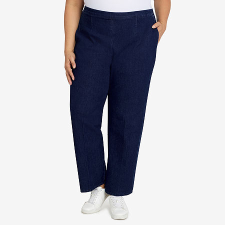  Alfred Dunner Bright Idea Womens Straight Pull-On Pants