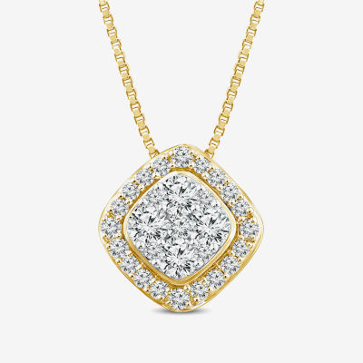 Diamond Blossom (I / I1) Womens / CT. T.W. Lab Grown White Diamond 10K Gold Pendant Necklace