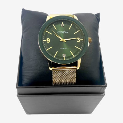 Geneva Mens Gold Tone Bracelet Watch Mac8157jc