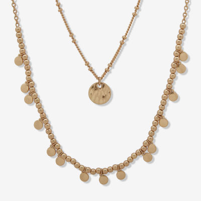 a.n.a Gold Tone 16 Inch Round Strand Necklace