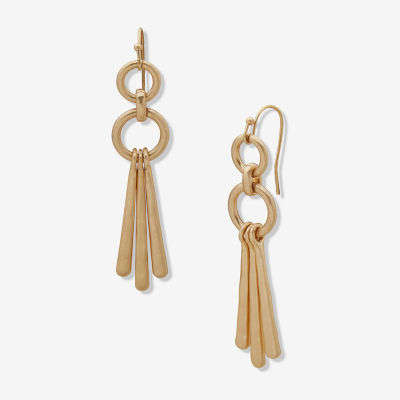 a.n.a Gold Tone Womens Round Drop Earrings