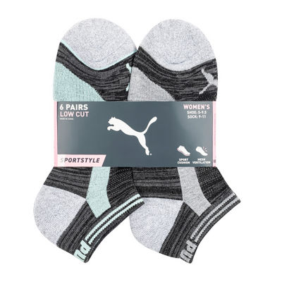 PUMA Sportstyle Training 6 Pair Low Cut Socks Womens