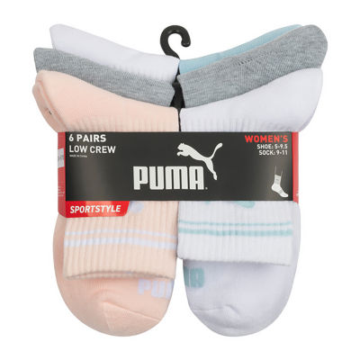 PUMA 6 Pair Crew Socks Womens