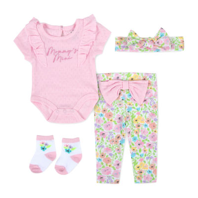 Baby Essentials Girls 4-pc. Clothing Set
