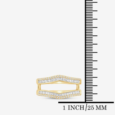 Womens 1/2 CT. T.W. Natural White Diamond 10K Gold Ring Guard