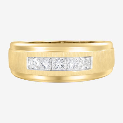 (F / Vs2) 8.5MM 1 CT. T.W. Lab Grown White Diamond 14K Gold 5-Stone Wedding Band