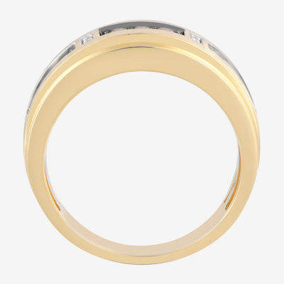 8MM 3/8 CT. T.W. Natural Champagne Diamond 10K Gold Wedding Band