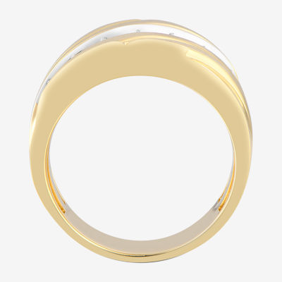 (F / Vs2) Mens 10MM 1 CT. T.W. Lab Grown White Diamond 14K Gold Wedding Band