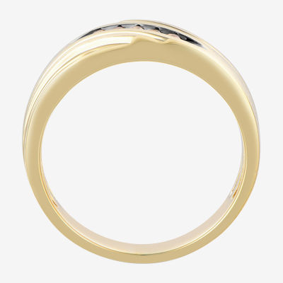 6.5MM Natural Champagne Diamond 10K Gold Wedding Band