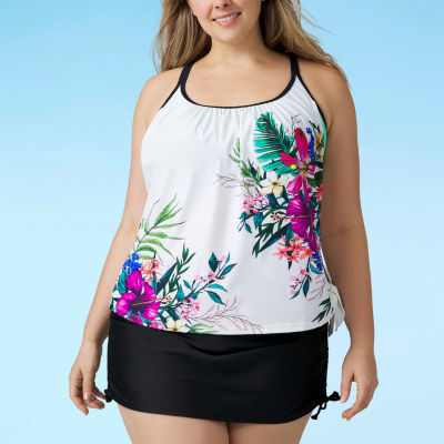 Free Country Tankini Swimsuit Top Plus, Color Tahiti Tripical JCPenney