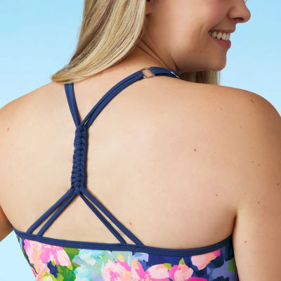 Free Country Floral Tankini Swimsuit Top Plus