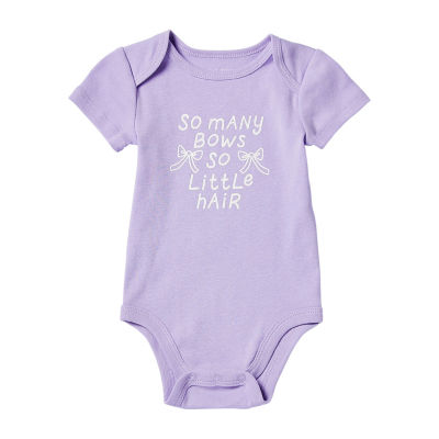 Okie Dokie Baby Girls Round Neck Short Sleeve Bodysuit