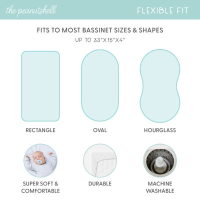 The Peanutshell Blue Cloud 4-pc. Bassinet Sheet