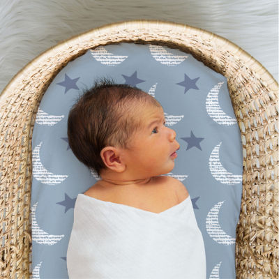 The Peanutshell Blue Cloud 4-pc. Bassinet Sheet