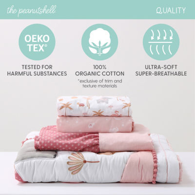 The Peanutshell Organic Safari  Oasis 4-pc. Crib Bedding Set