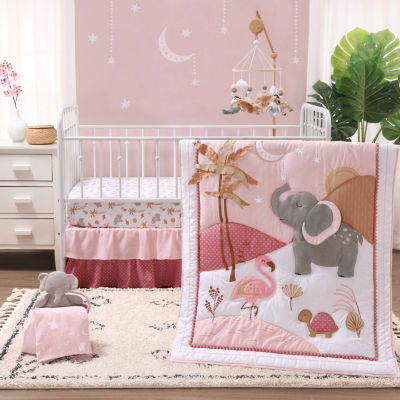 The Peanutshell Organic Safari  Oasis 4-pc. Crib Bedding Set