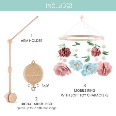 The Peanutshell Wildflower Baby Mobile