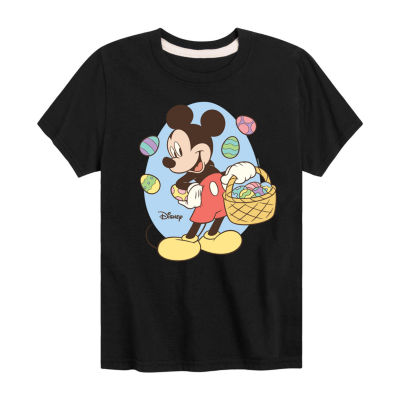 Disney Collection Little & Big Boys Crew Neck Short Sleeve Mickey Mouse Graphic T-Shirt