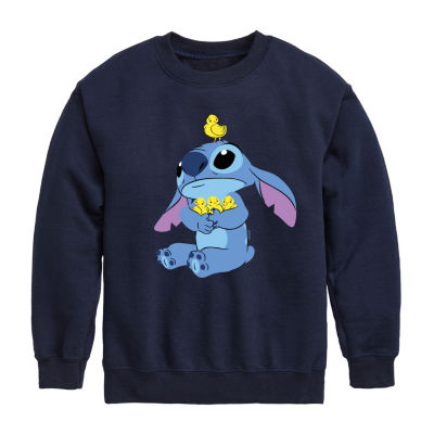 Disney Collection Little & Big Boys Crew Neck Long Sleeve Stitch Sweatshirt
