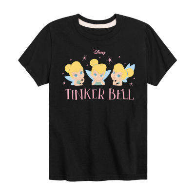 Disney Collection Little & Big Girls Crew Neck Short Sleeve Tinker Bell Graphic T-Shirt