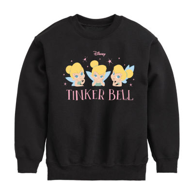 Disney Collection Little & Big Girls Crew Neck Long Sleeve Tinker Bell Sweatshirt