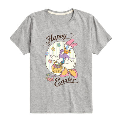 Disney Collection Little & Big Girls Crew Neck Short Sleeve Daisy Duck Graphic T-Shirt