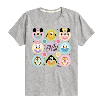 Disney Collection Little & Big Girls Crew Neck Short Sleeve Mickey and Friends Graphic T-Shirt