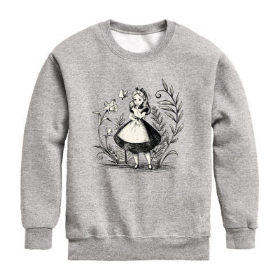 Disney Collection Little & Big Girls Crew Neck Long Sleeve Alice