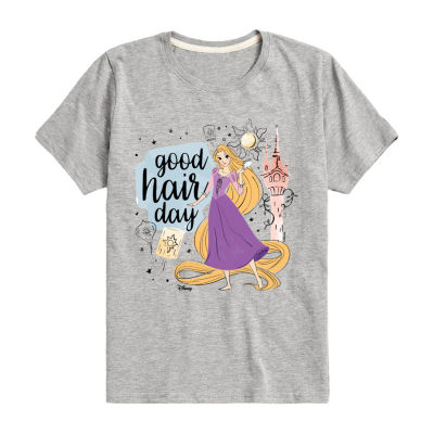 Disney Collection Little & Big Girls Crew Neck Short Sleeve Rapunzel Graphic T-Shirt