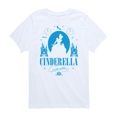 Disney Collection Little & Big Girls Crew Neck Short Sleeve Cinderella Graphic T-Shirt