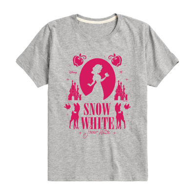 Disney Collection Little & Big Girls Crew Neck Short Sleeve Snow White Graphic T-Shirt