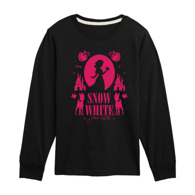 Disney Collection Little & Big Girls Crew Neck Long Sleeve Snow White Graphic T-Shirt