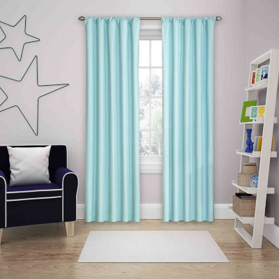 Eclipse Kendall Kids Thermaback Energy Saving Blackout Rod Pocket Single Curtain Panel