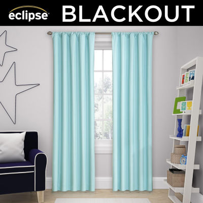 Eclipse Kendall Kids Thermaback Energy Saving Blackout Rod Pocket Single Curtain Panel