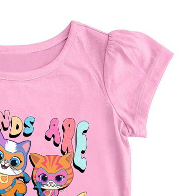 Toddler Girls Crew Neck Short Sleeve Graphic T-Shirt