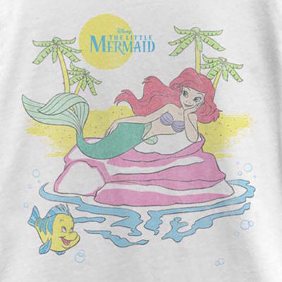 Little & Big Girls Disney Crew Neck Short Sleeve Ariel Graphic T-Shirt