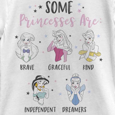 Little & Big Girls Disney Crew Neck Short Sleeve Princess Graphic T-Shirt