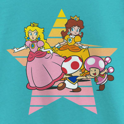 Little & Big Girls Round Neck Short Sleeve Nintendo Graphic T-Shirt