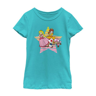 Little & Big Girls Round Neck Short Sleeve Nintendo Graphic T-Shirt