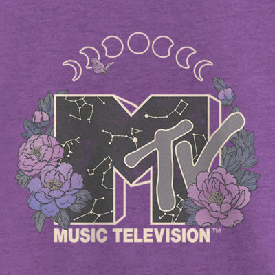 Big Girls Round Neck Short Sleeve MTV Graphic T-Shirt