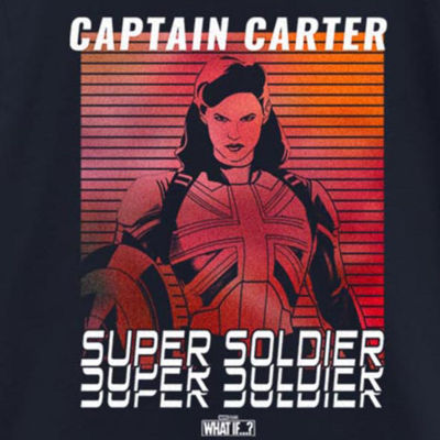 Little & Big Girls Captain Carter Crew Neck Short Sleeve Marvel Graphic T-Shirt
