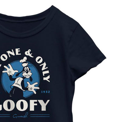Disney Collection Little & Big Girls D100 Crew Neck Short Sleeve Mickey and Friends Goofy Graphic T-Shirt