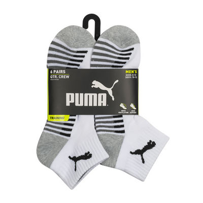 PUMA 6 Pair Quarter Ankle Socks Mens