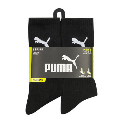 PUMA 6 Pair Crew Socks Mens