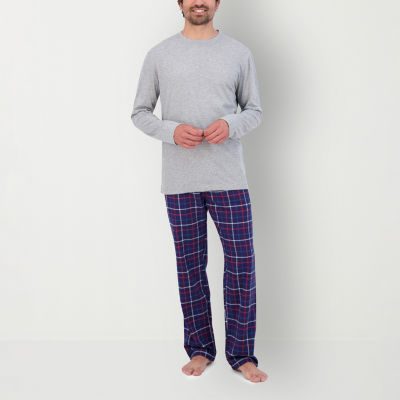 Hanes Mens Big Crew Neck Long Sleeve 2 pc. Pant Pajama Set