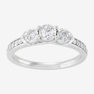 Limited Quantities! Womens 1/2 CT. T.W. Natural White Diamond 10K White Gold Engagement Ring