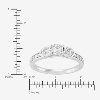 Limited Quantities! Womens 1/2 CT. T.W. Natural White Diamond 10K White Gold Engagement Ring
